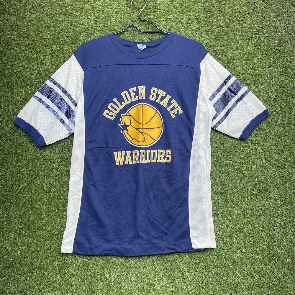 Vintage 80s Goldenstate Warriors Shirt Mens XL Single Stitch Polycotton Jersey